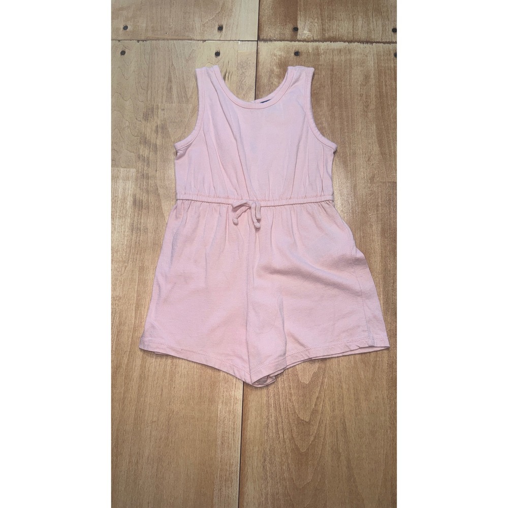 Old Navy Pink Cotton Tank Romper Jumpsuit Shorts Girls Size 3T